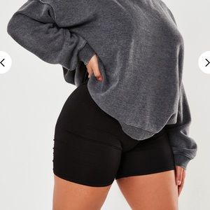 plus size black biker shorts